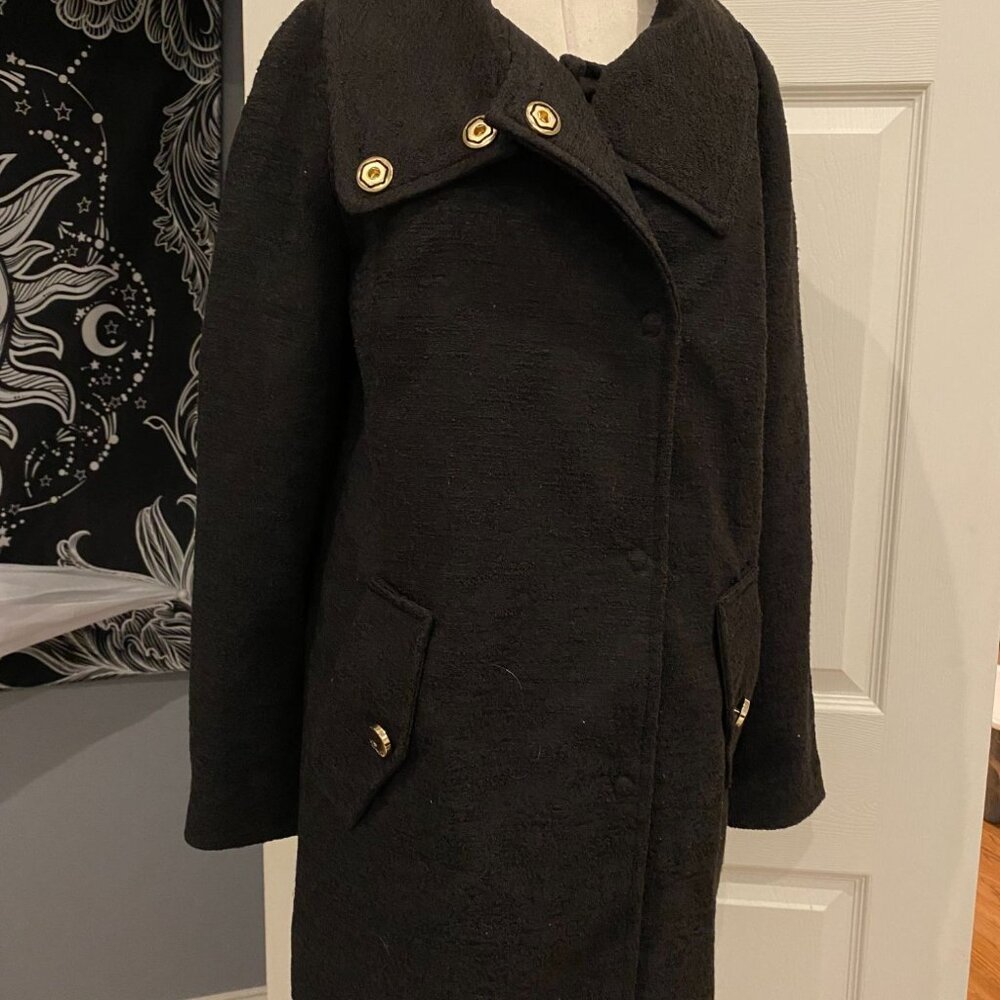 Eliza J Wool Blend Topper Black Women's Coat M